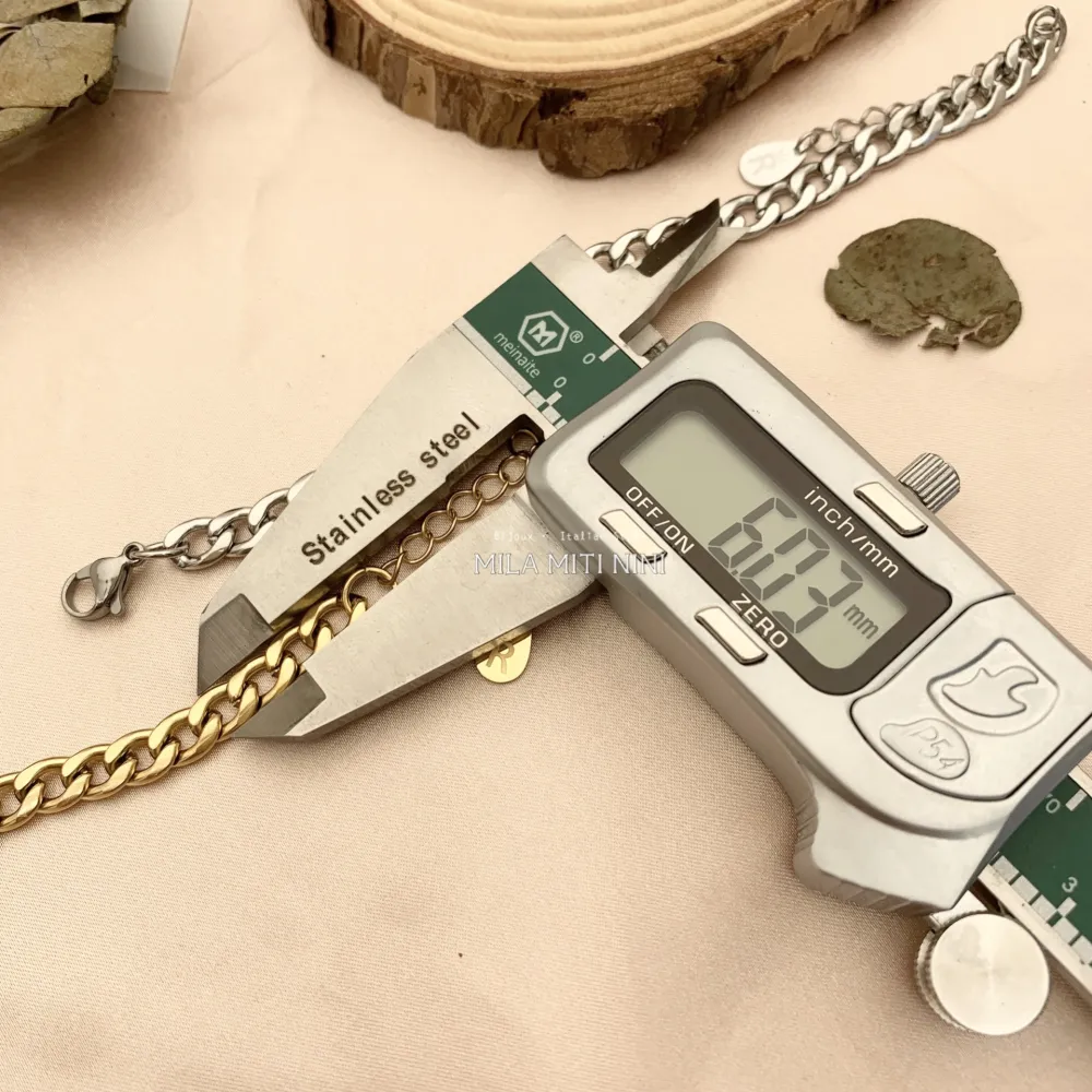 BAC413-2412-Catena 6mm-Bracciale in Acciaio - BAC413-2412 A