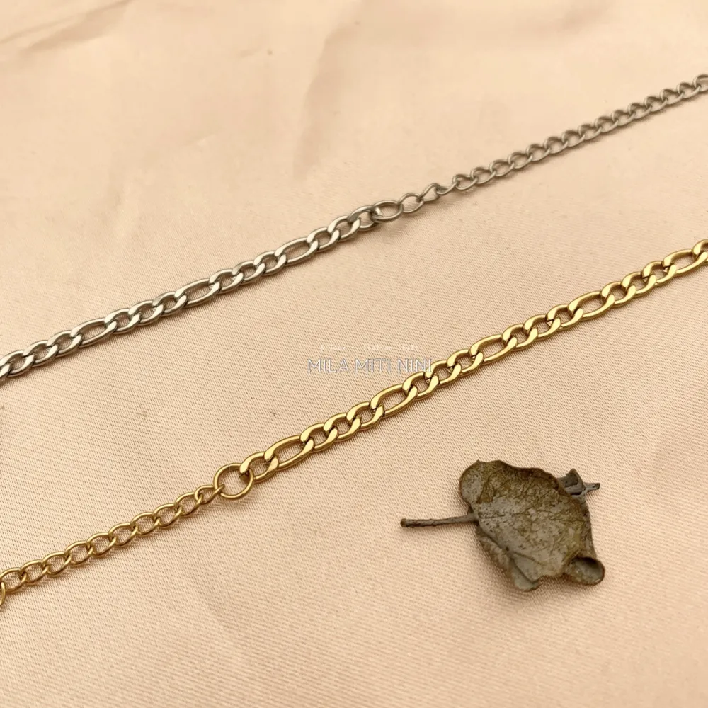 BAC413-2414-Catena 3mm-Bracciale in Acciaio - BAC413-2414