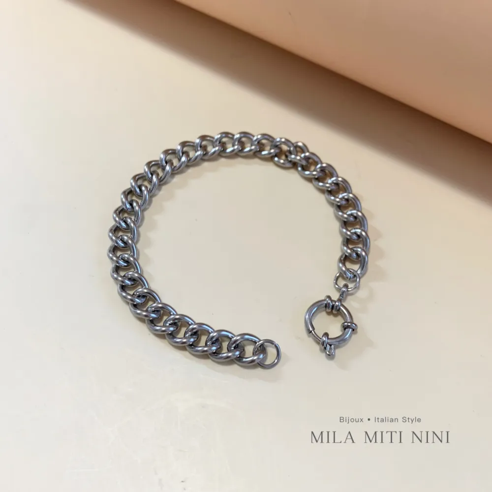 Groumette 8mm-Bracciale in Acciaio con Chiusura - BAC-413-2514