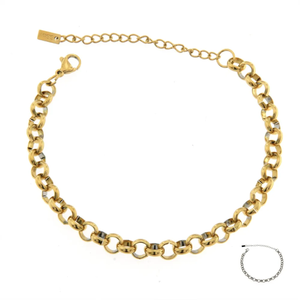 BAC6609-Catena 6mm- Bracciale in Acciaio con Chiusura - BAC-413-2715A