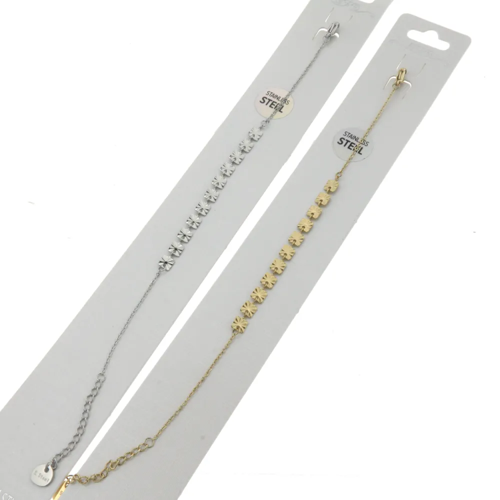 BAC6427-Quadrato-Bracciale in Acciaio con Chiusura - BAC6427-Quadrato-Bracciale in Acciaio con Chiusura