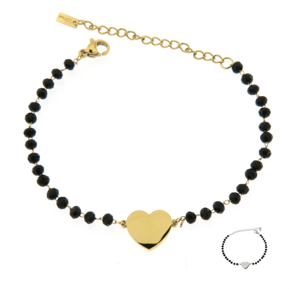 BAC6603-Cuore Rosario - Bracciale in Acciaio con Chiusura - BAC6603-Cuore Rosario - Bracciale in Acciaio con Chiusura