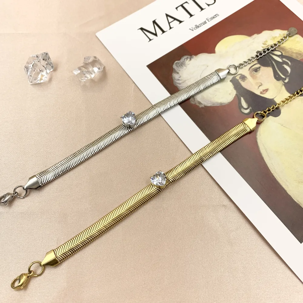 BAC6796-Serpente Cuore-Bracciale con Chiusura in Acciaio - BAC6796-Serpente Cuore-Bracciale con Chiusura in Acciaio