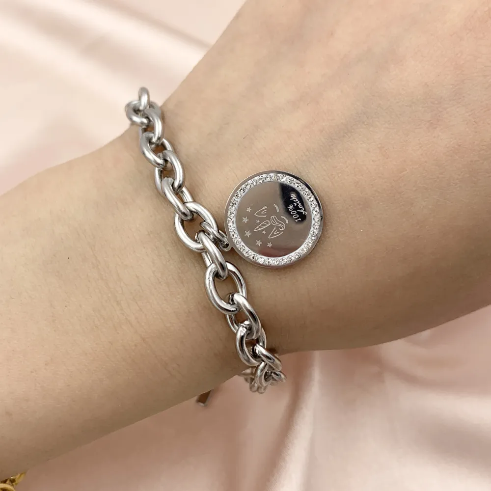 BAC7322-Unicorno 100% Amiche- Bracciale in Acciaio - BAC7322-Unicorno 100% Amiche- Bracciale in Acciaio