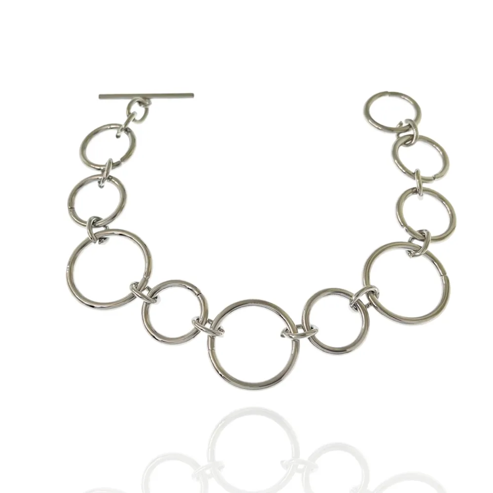 Catena Cerchio -Bracciale in Acciaio con Chiusura - BAC-732-96