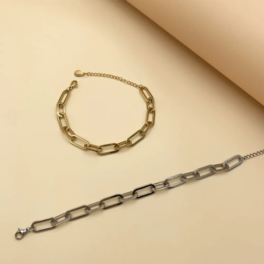 BAC7468-Catena Piccola 7x14mm  -Bracciale in Acciaio - BAC7468-Catena Piccola 7x14mm  -Bracciale in Acciaio