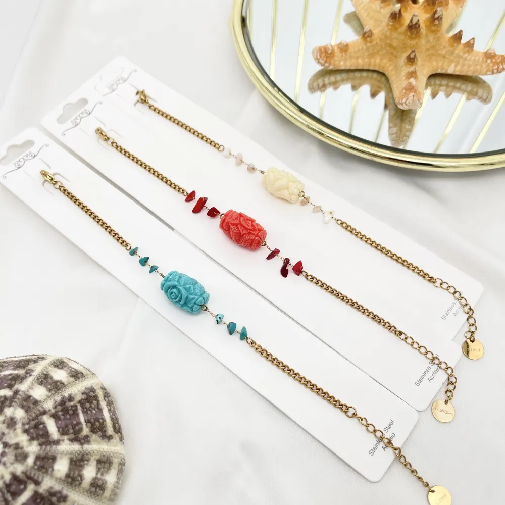 Ovale Fiore -Bracciale in Acciaio - BAC-765-15