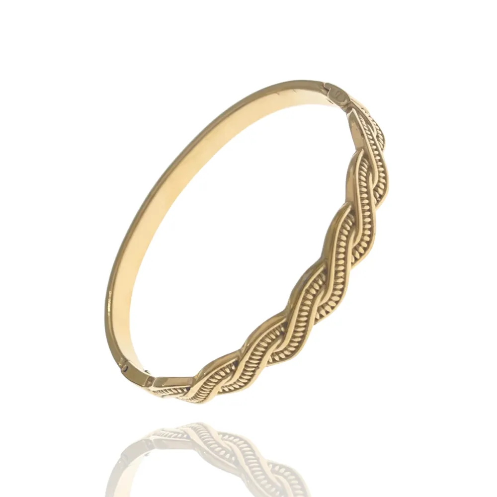 Intrecciato-Bracciale Rigido in Acciaio - BAR-413-009