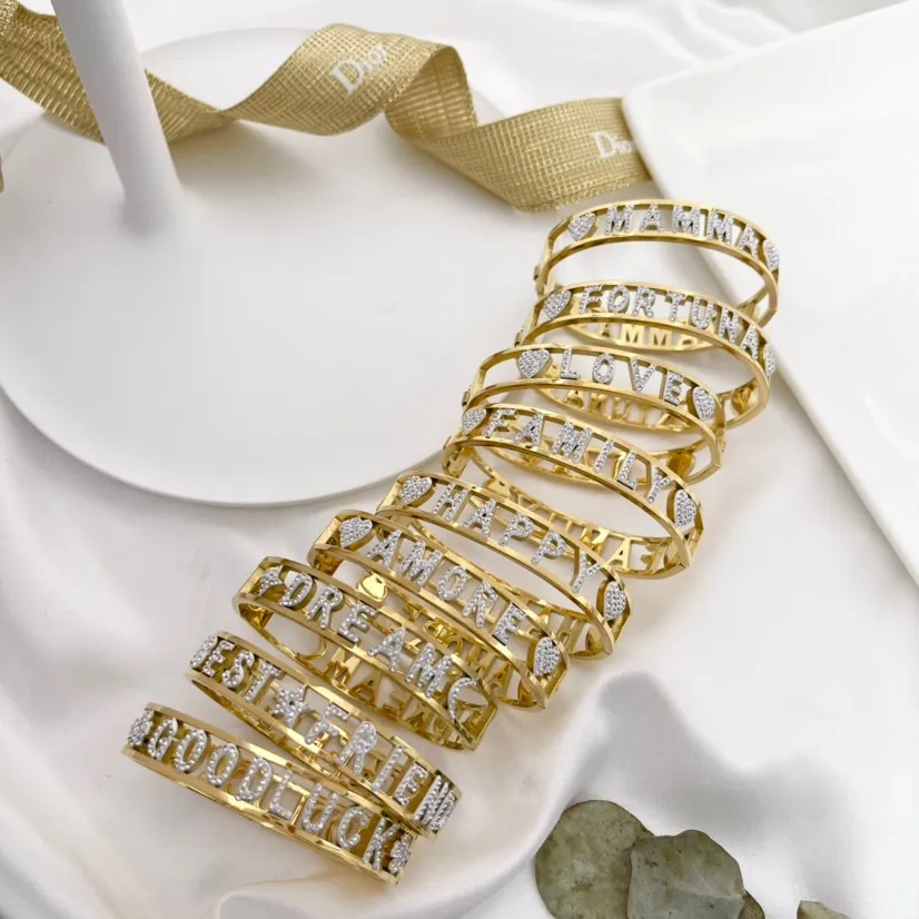 Love-Bracciale con Scritte Rigido in Acciaio - BAR-413-1283 Love