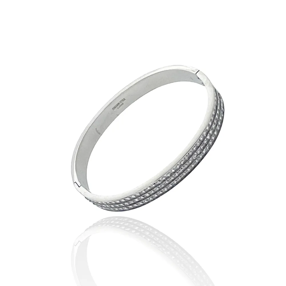 Tennis Tre Fili -Bracciale Rigido in Acciaio - BAR-413-2943