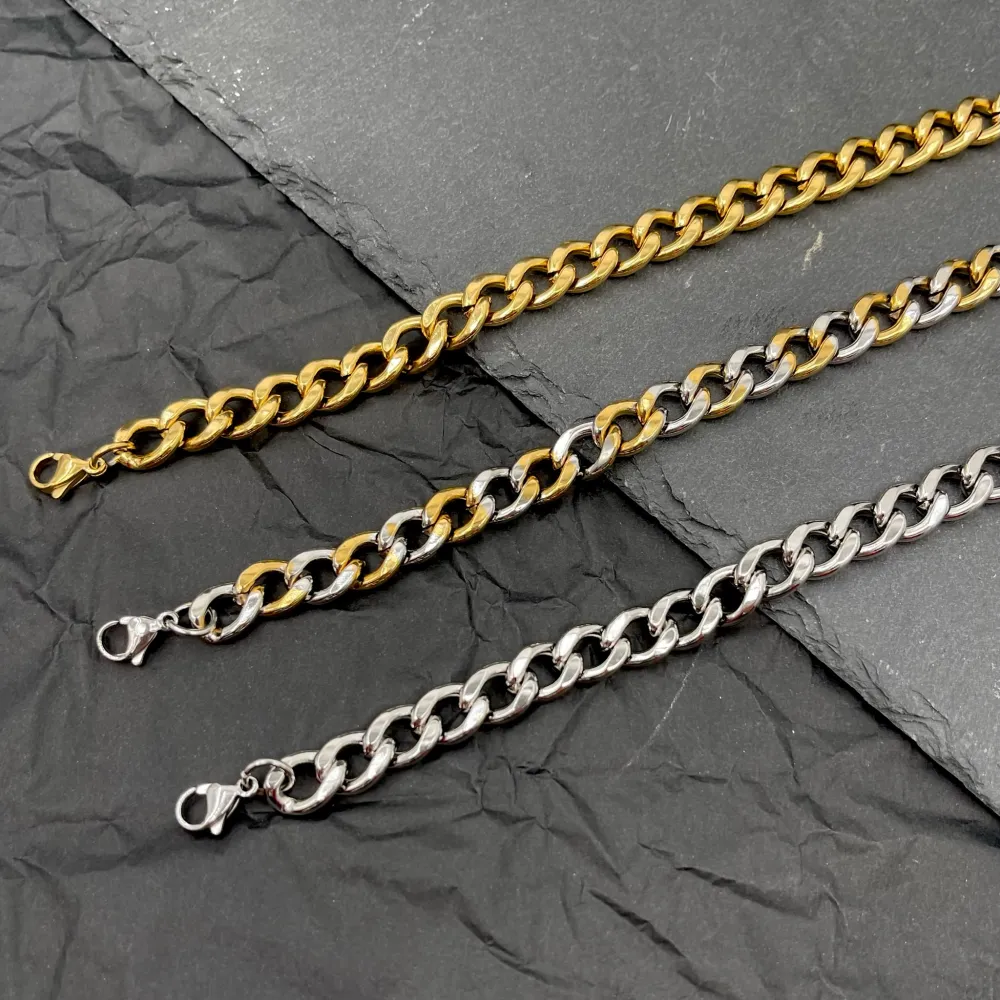 Catena 9mm 1.4NK3.1-Bracciale Unisex in Acciaio - BAU-208-244 9mm