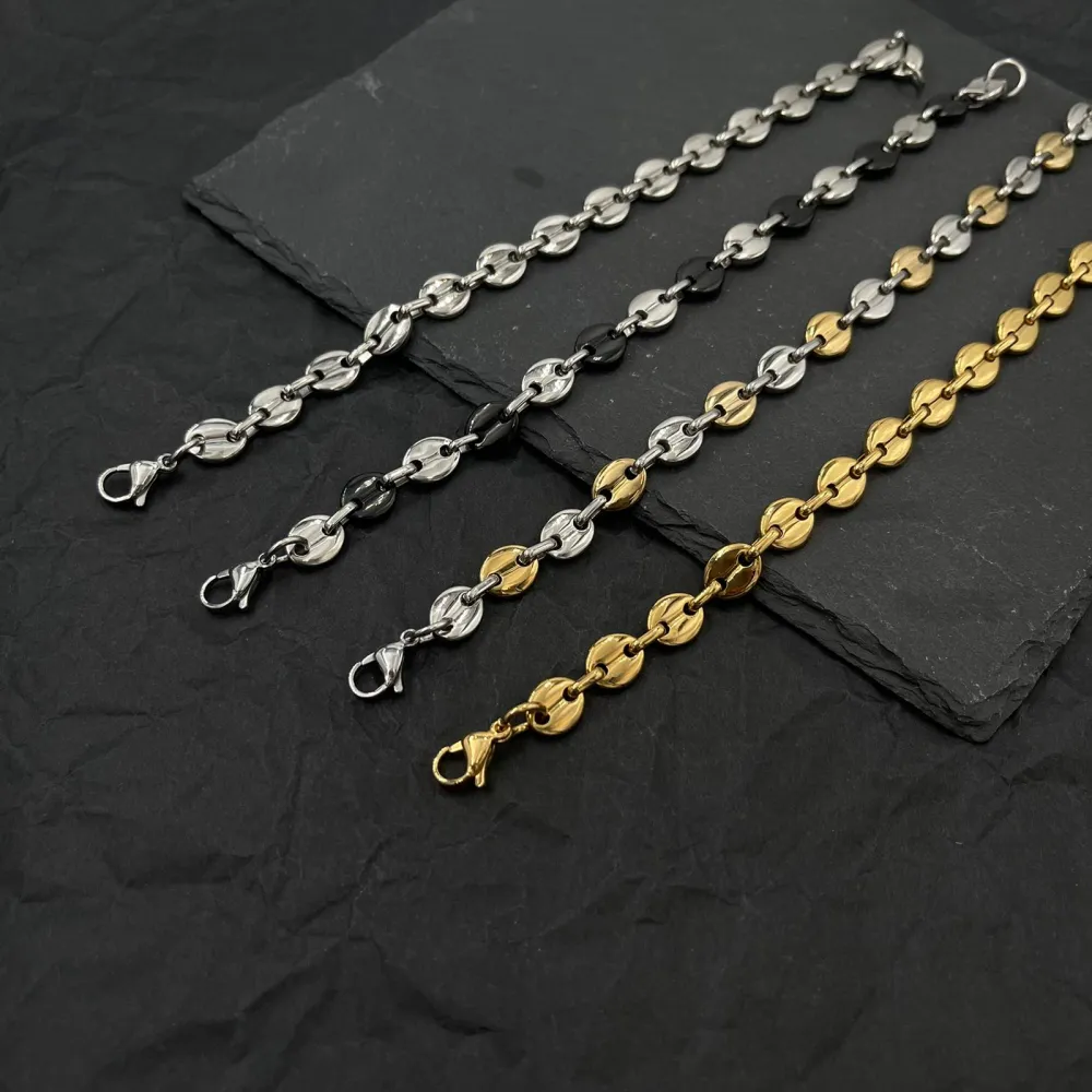 Chicco di Caffè-Bracciale Uomo in Acciaio - BAU-208-254