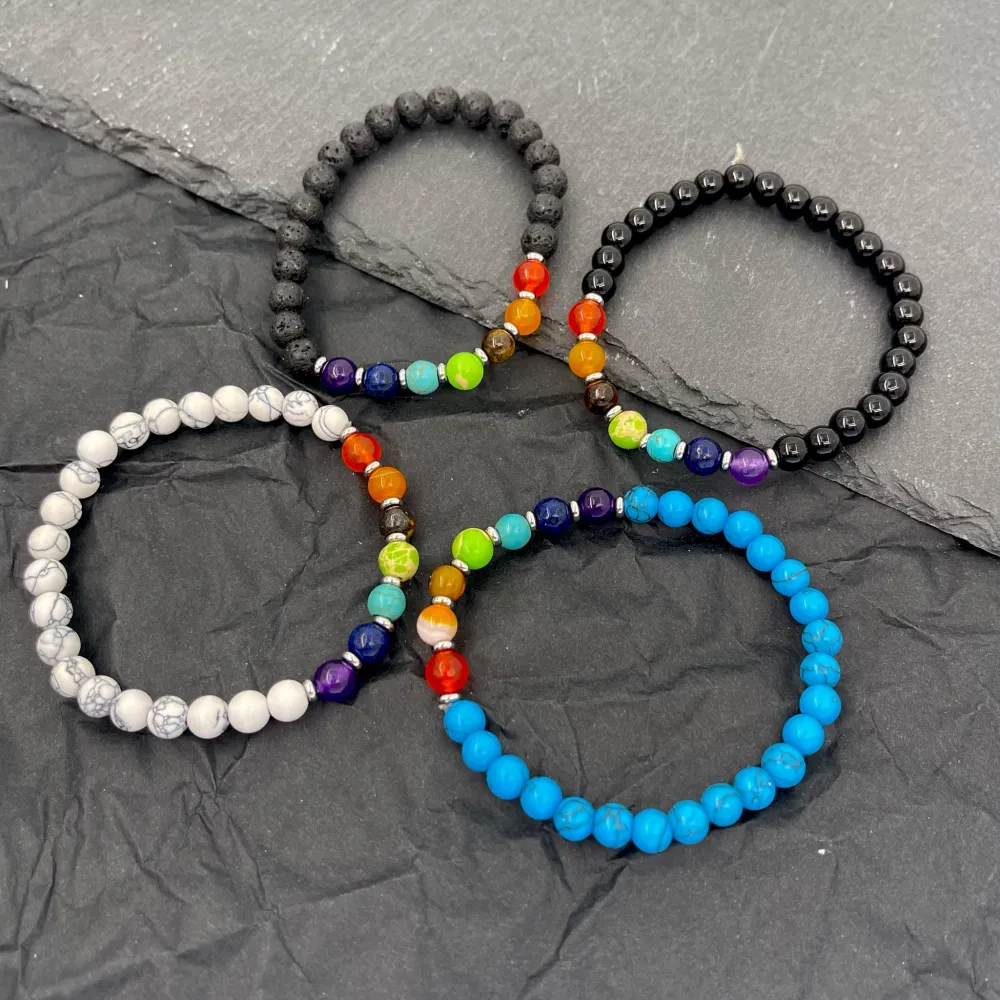 Pallina Semplice 6mm-Bracciale Elastico in Acciaio da Uomo - BAU-480-R30 6mm