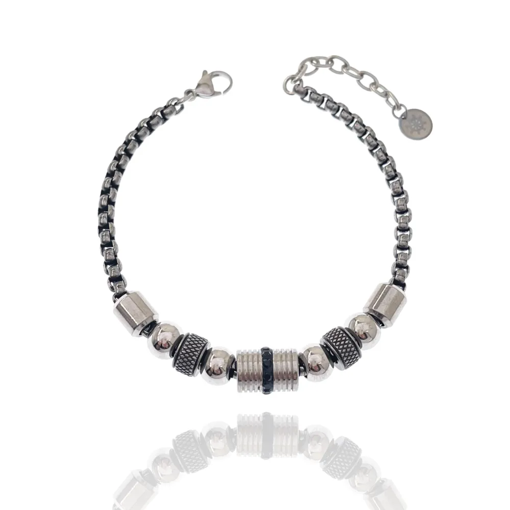 Palline-Bracciale in Acciaio da Uomo - BAU-500-BMS30137