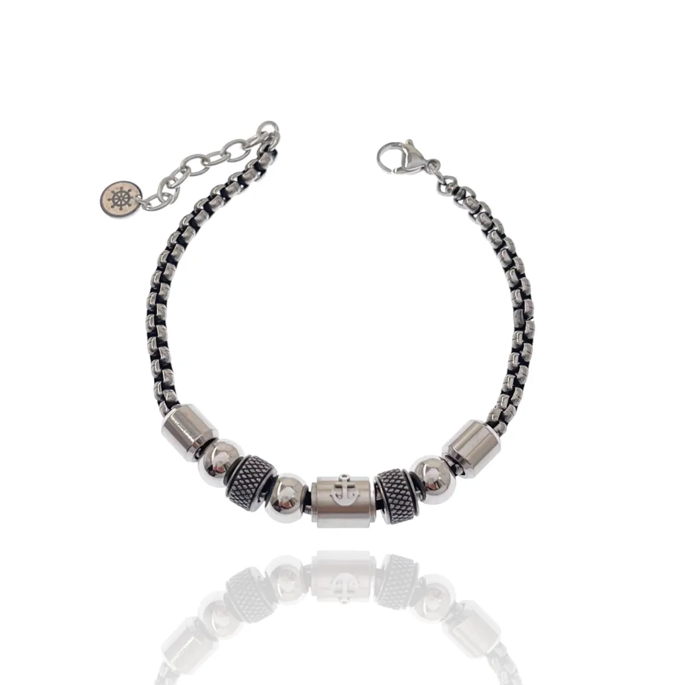 Ancora-Bracciale in Acciaio da Uomo - BAU-500-BMS30167-18