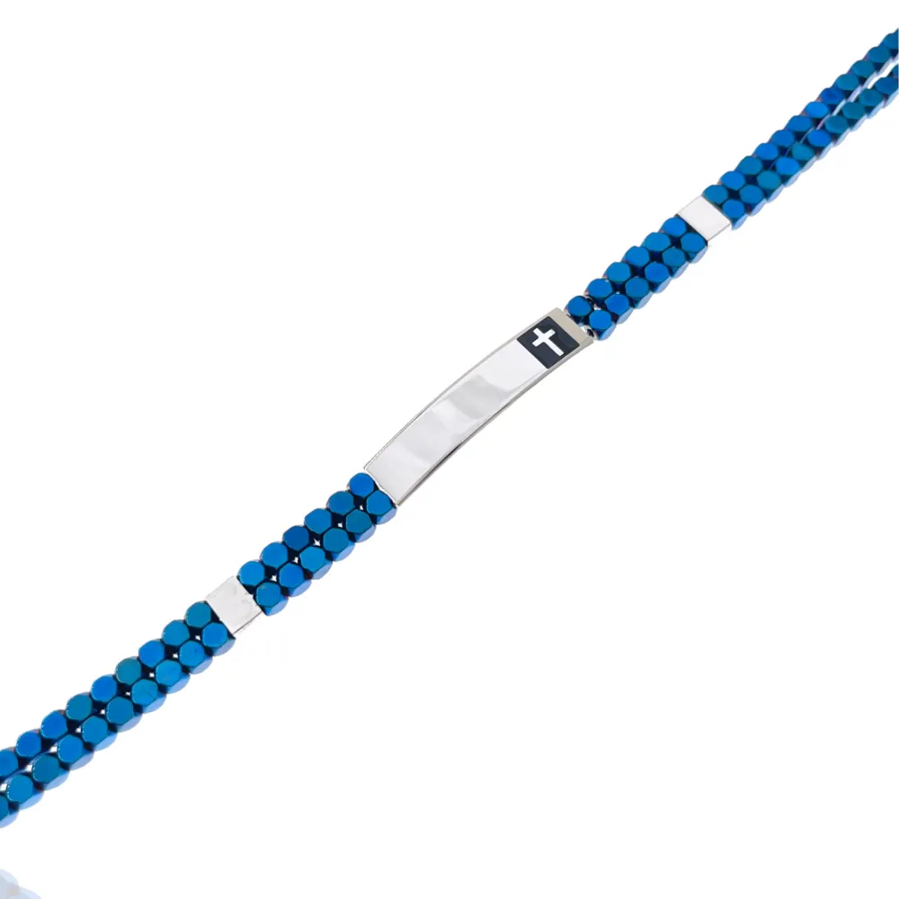 Croce -Bracciale in Acciaio da Uomo - BAU-600-BMB30029-18