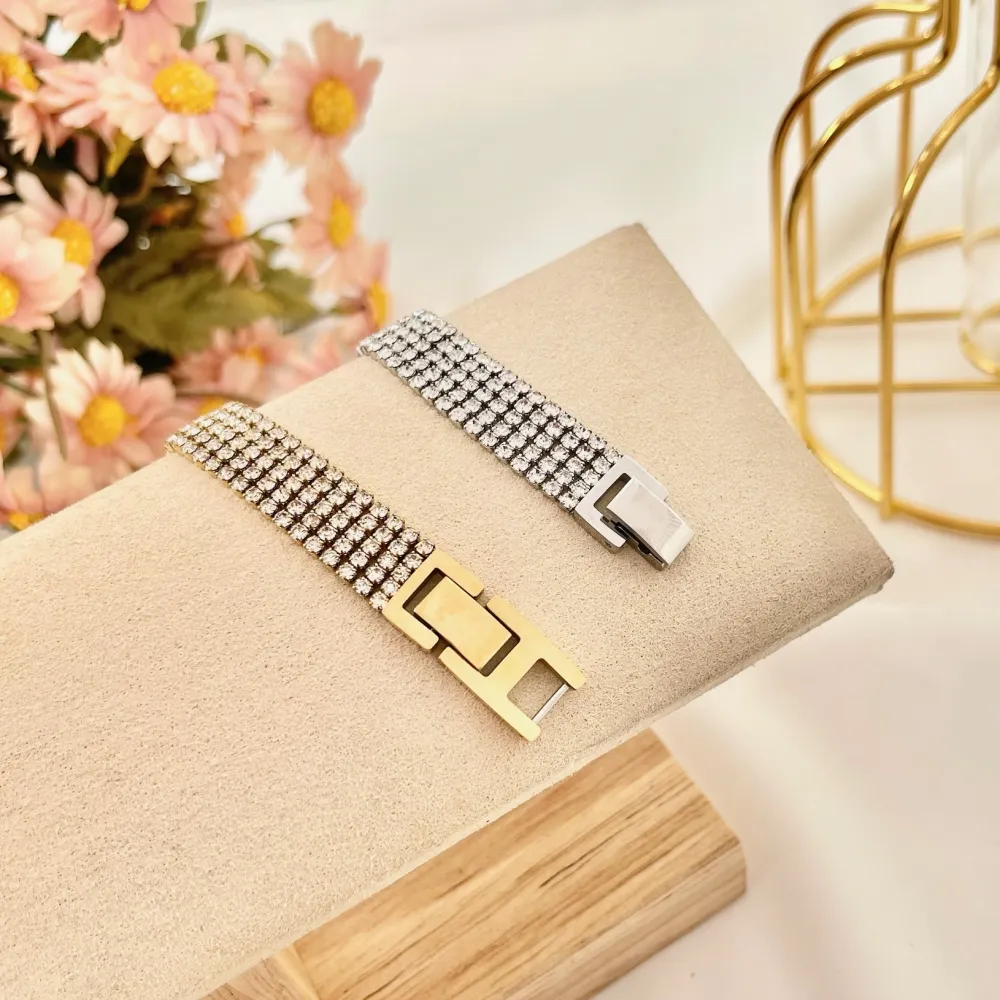 Tennis 2mm Cinque Fili-Bracciale con Cubic Zirconia - BMZ-103-AA2660B 2mm Cinque Fili