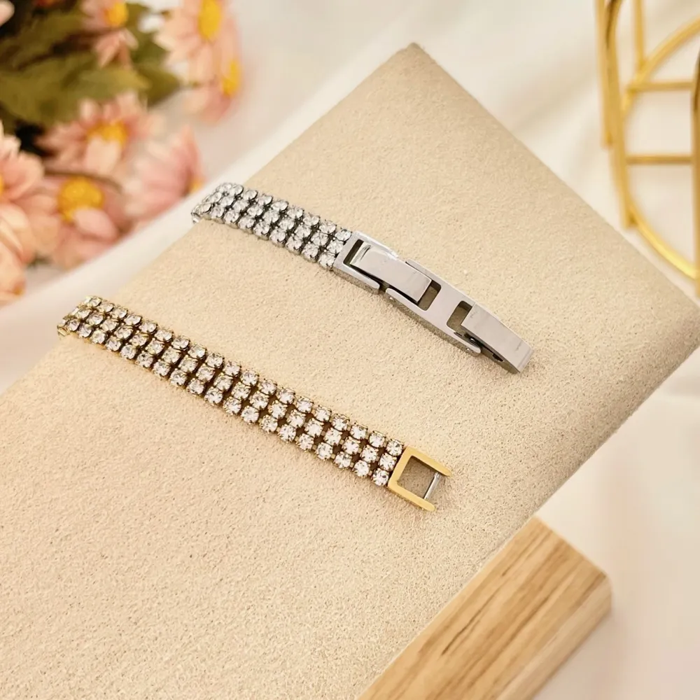 Tennis 2mm Tre Fili-Bracciale con Cubic Zirconia - BMZ-103-AA2660B 2mm Tre Fili