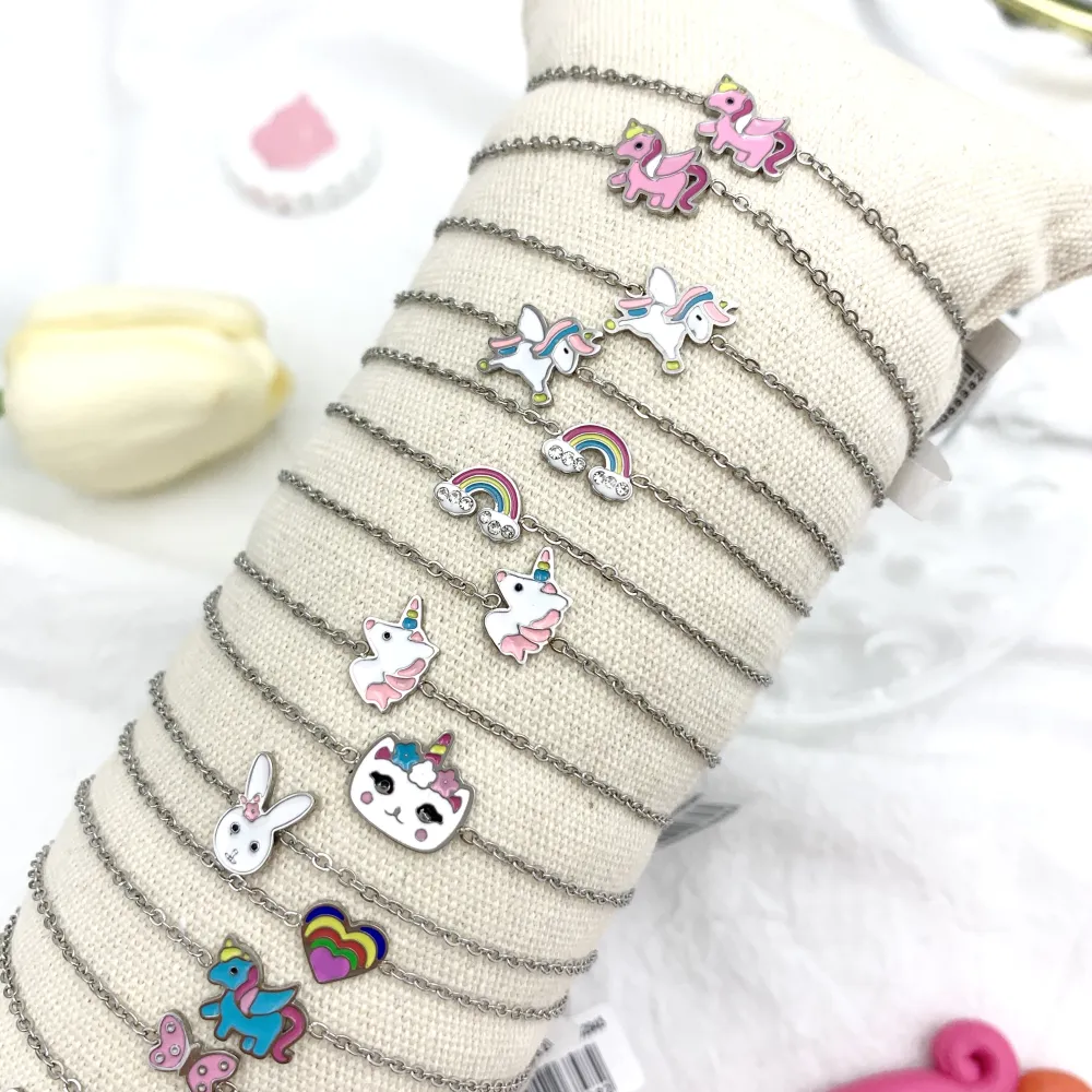 Mix Fantasia Smaltata da Bambina-24Pz Bracciali in Acciaio - BPA-103-AA898B