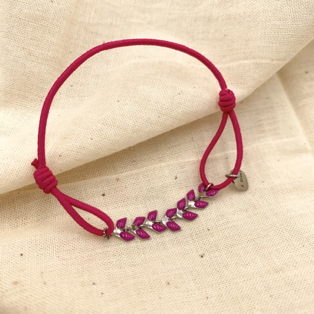 BPA7557-Foglie- 12 Pz Bracciali Elastici - BPA-104-1002