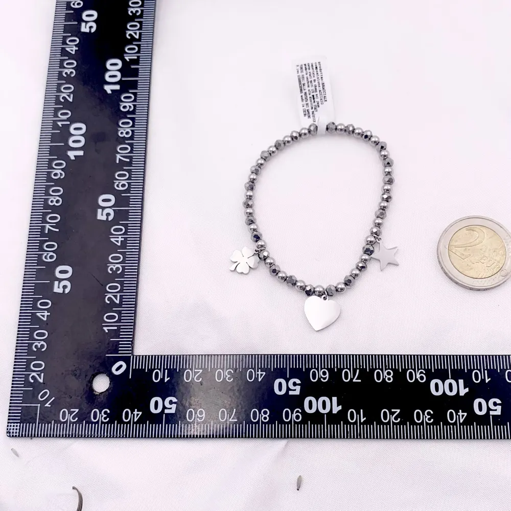 Mix tre Pendenti- 12 Pz Bracciali Elastici in Acciaio - BPA413-1309