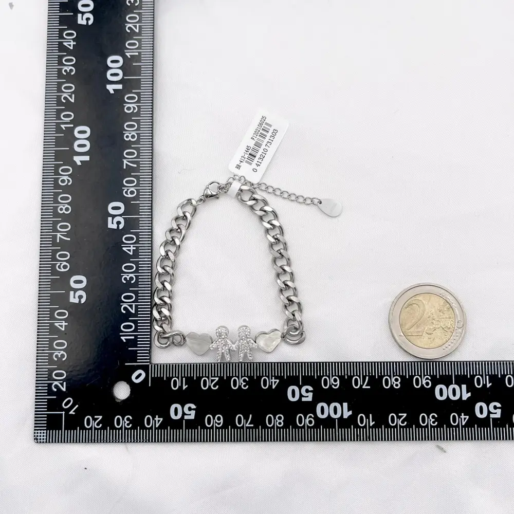 Famiglia - 12 Pz Bracciali in Acciaio con Chiusura a Moschetton - BPA413-1445