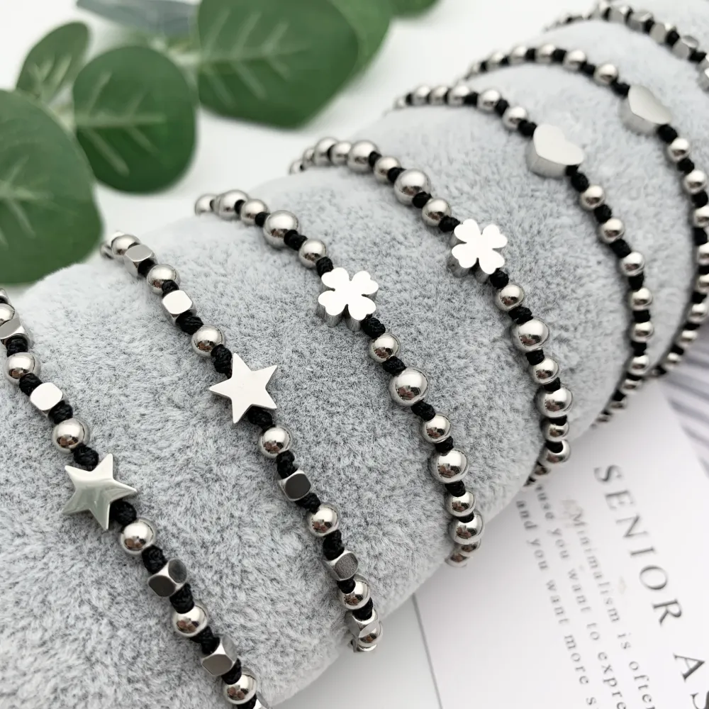 12Pz Bracciali in Acciaio con Chiusura a Moschettone + Cuscino - BPA7654-Nodo Mix-12 Pz Bracciali in Acciaio