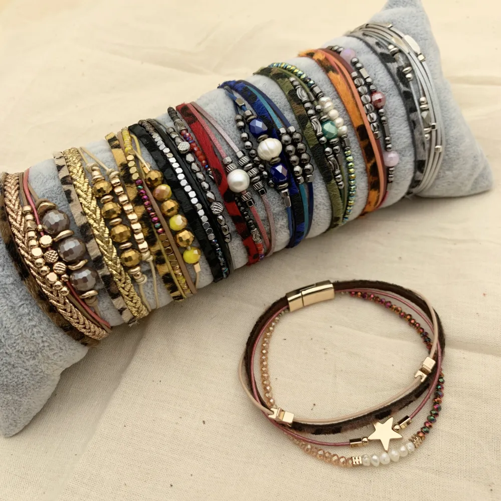 BPM176-197-Multifili con Charmes- 10 Pz Bracciali - BPM176-197-Multifili con Charmes- 10 Pz Bracciali