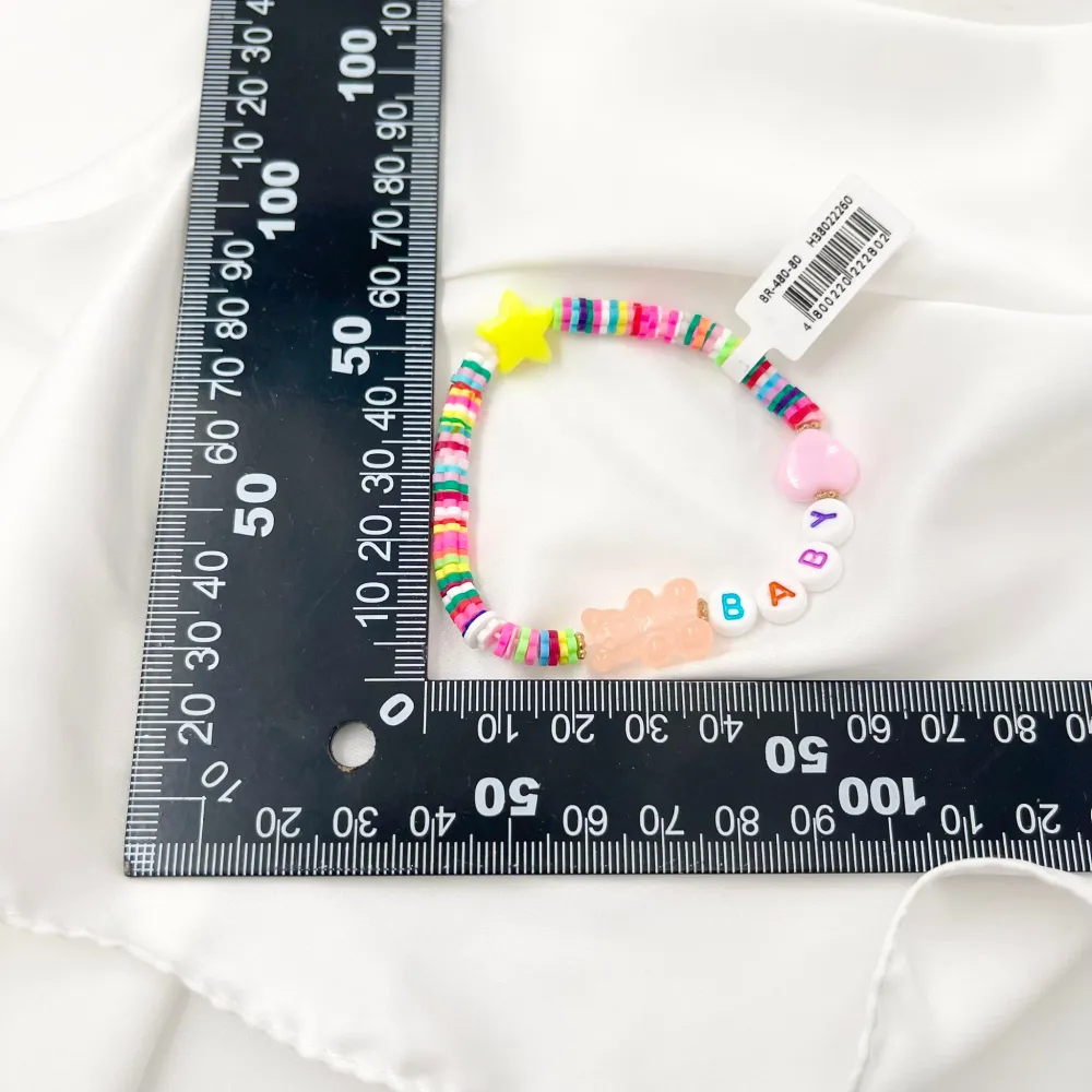 Caramella Orsetto Scritte-12 Pz Bracciali Elastici - BPM-480-80