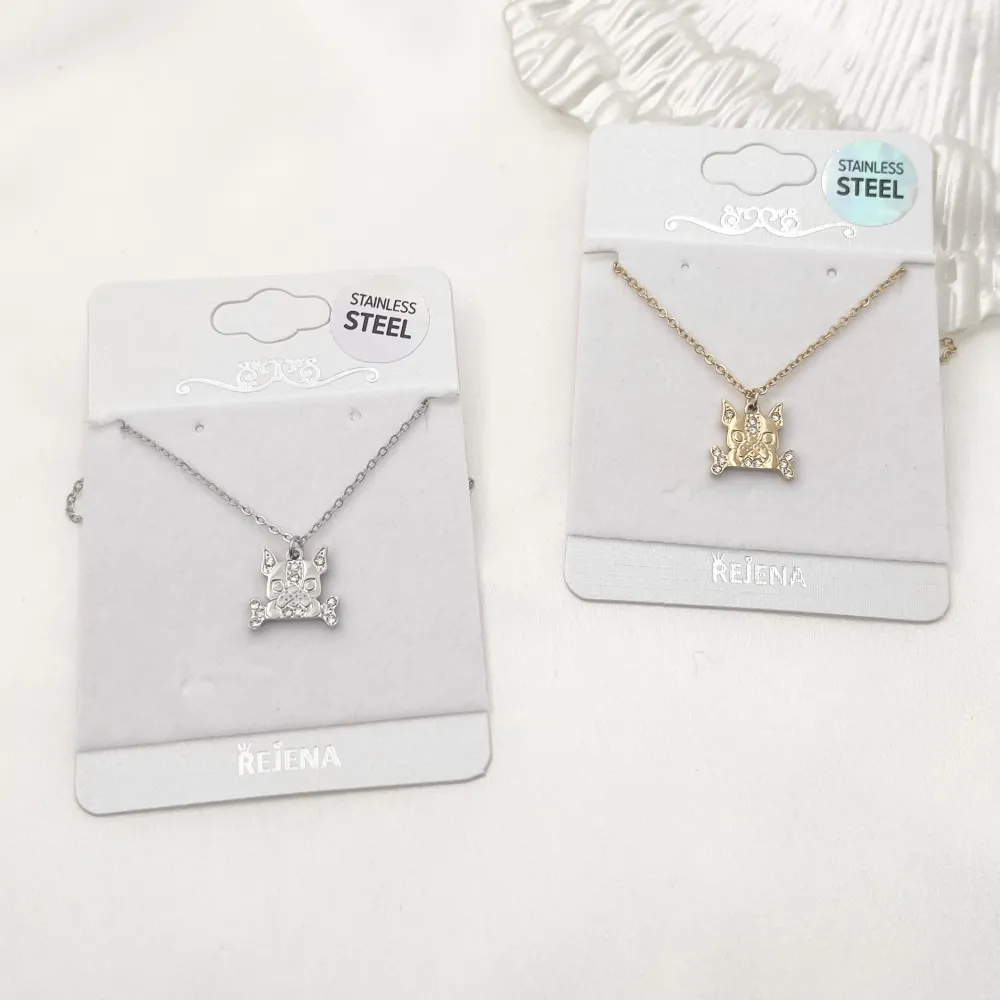 Cane con Osso-Collana Corta in Acciaio - CAC-103-AA1038N