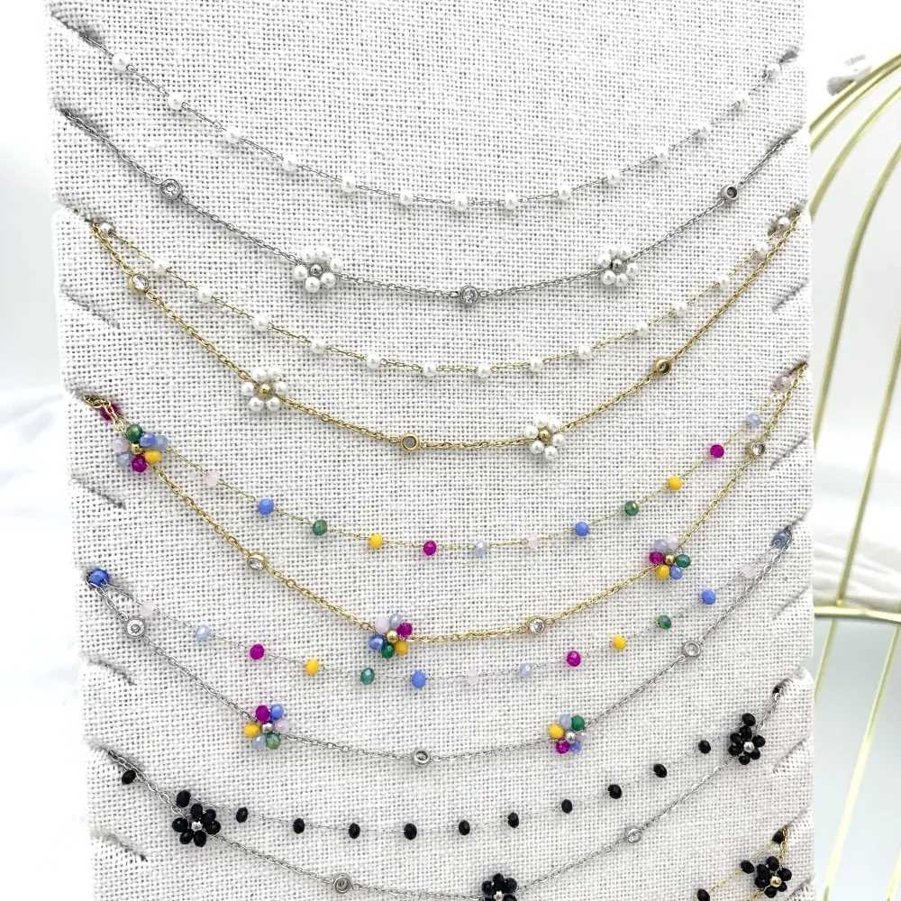 Doppio con Margherita-Collana Corta in Acciaio - CAC-103-AA1177N