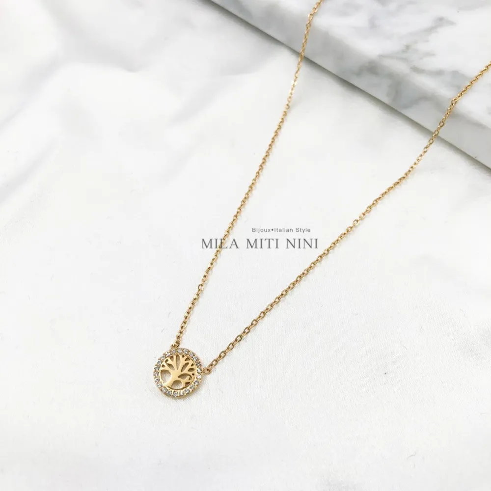 Albero della Vita-Collana Corta in Acciaio - CAC103-AA12