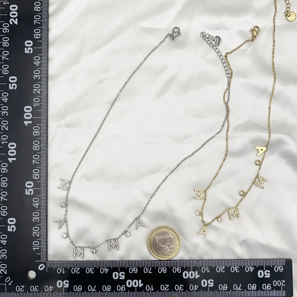 Mamma-Collana Corta in Acciaio e Zirconia - CAC-103-AA1253N
