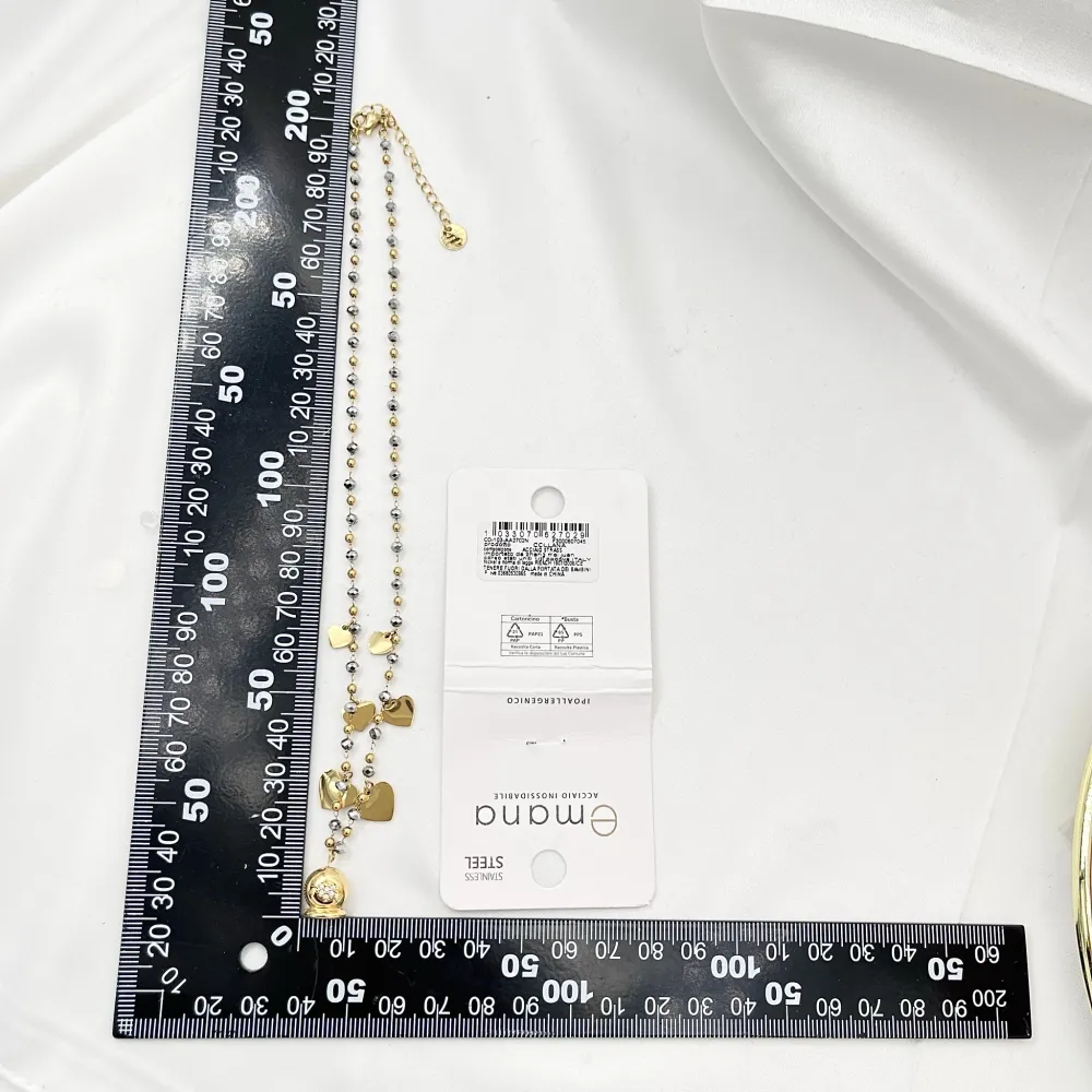 Campanello Cuore-Collana Corta in Acciaio - CAC-103-AA1359NN