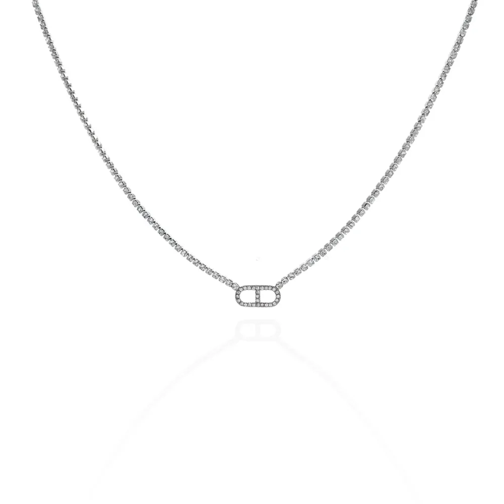 Ovale -Collana Corta in Acciaio - CAC-103-AA1545N