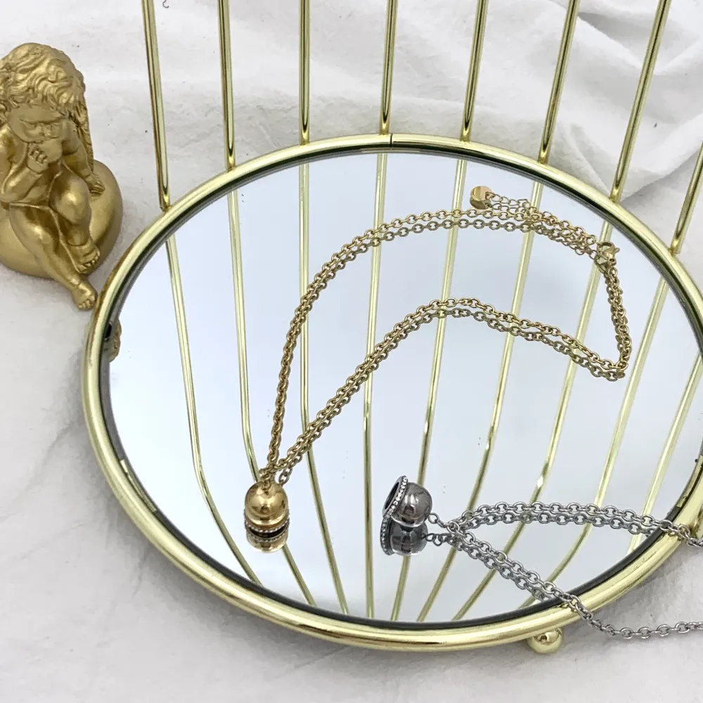 Campanello con Strass-Collana Corta in Acciaio - CAC-103-AA2358N