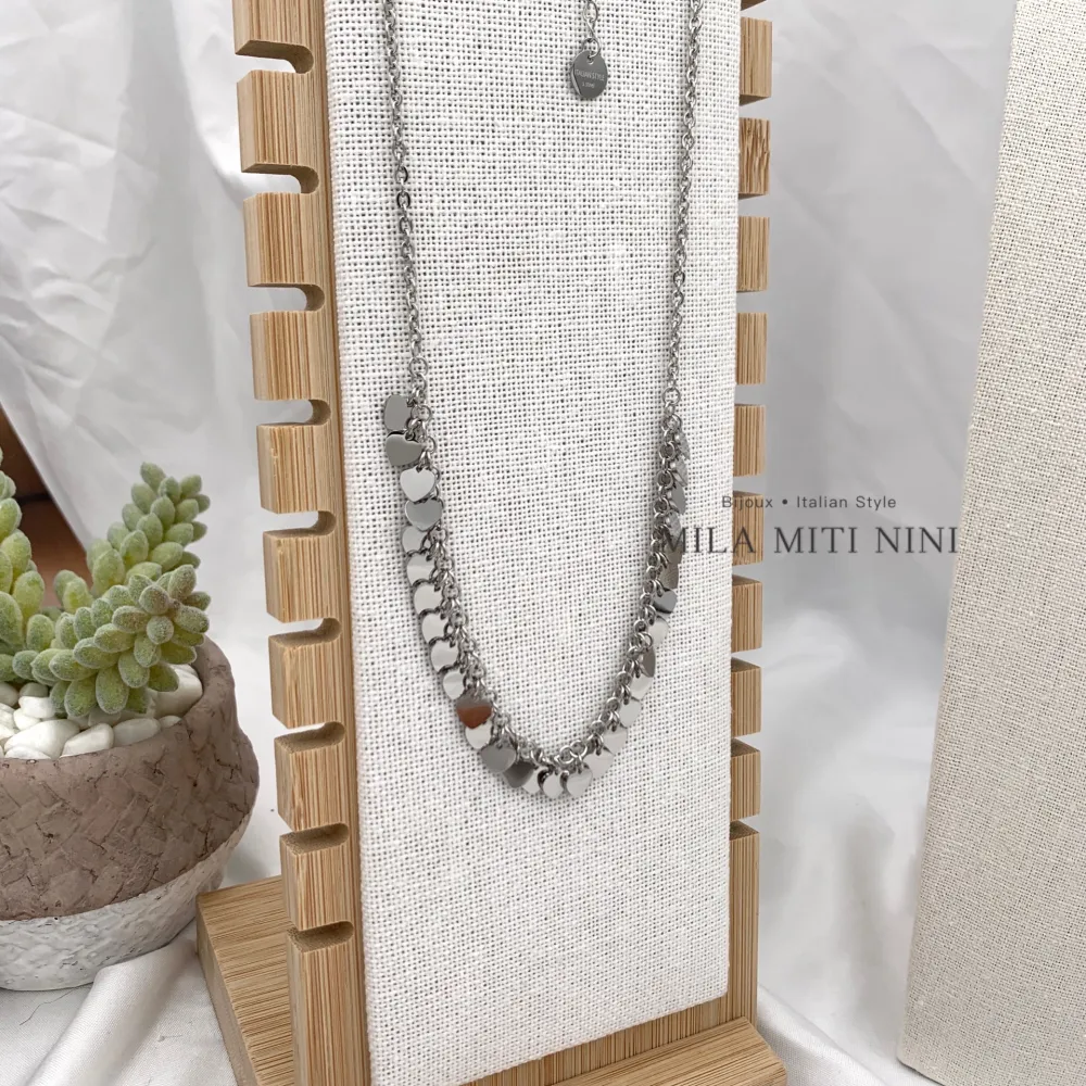 30 Cuorecini-Collana Corta in Acciaio - CAC-103-AA269N