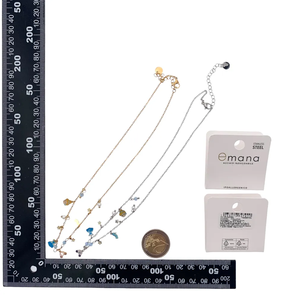 Sirena Smaltato-Collana Corta in Acciaio - CAC-103-AA2796N