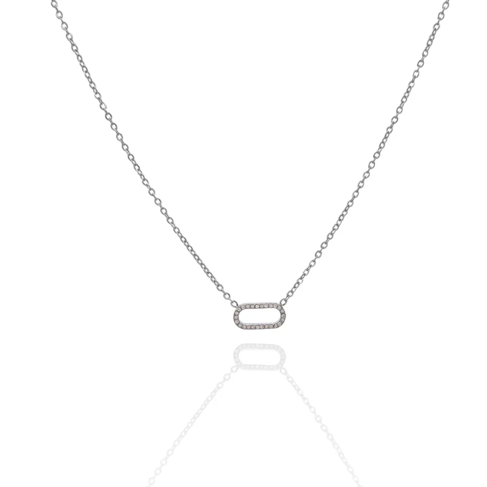 Ovale-Collana Corta in Acciaio - CAC-103-AA2830N