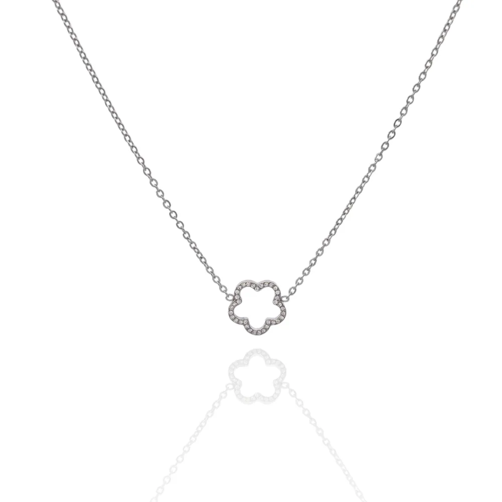 Fiore-Collana Corta in Acciaio - CAC-103-AA2842N