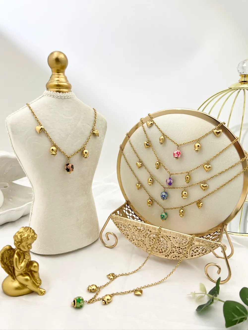 Campanello Smaltato-Collana Corta in Acciaio - CAC-103-AA3424N