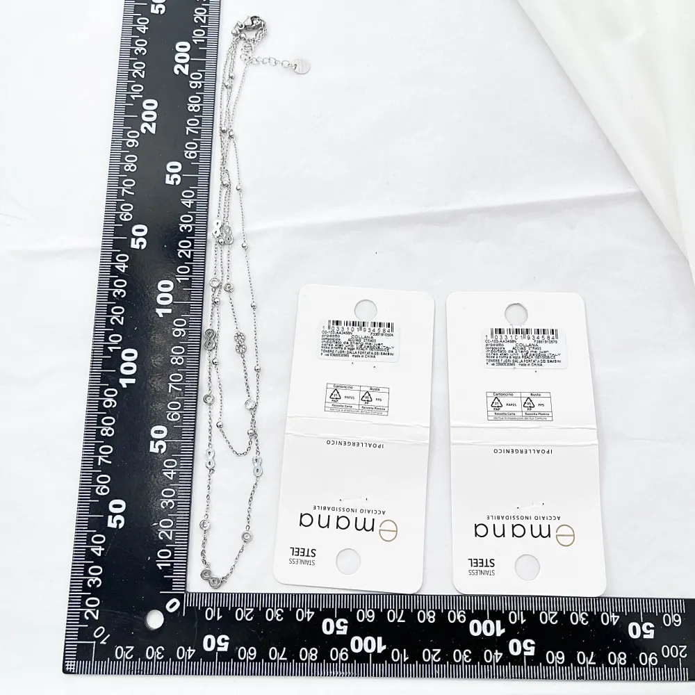 Doppio con infinito-Collana Corta in Acciaio - CAC-103-AA3458N