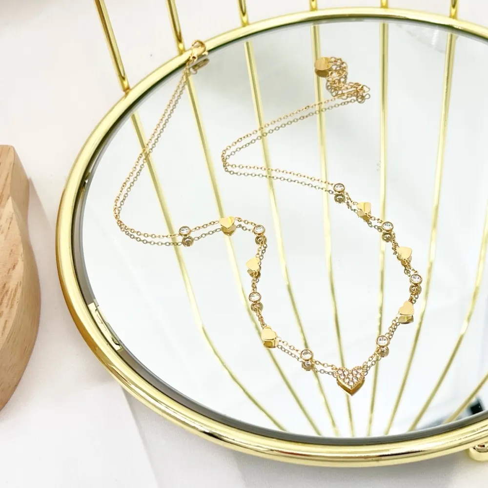 Cuore Punto Luce -Collana Corta in Acciaio - CAC-103-AA3482N