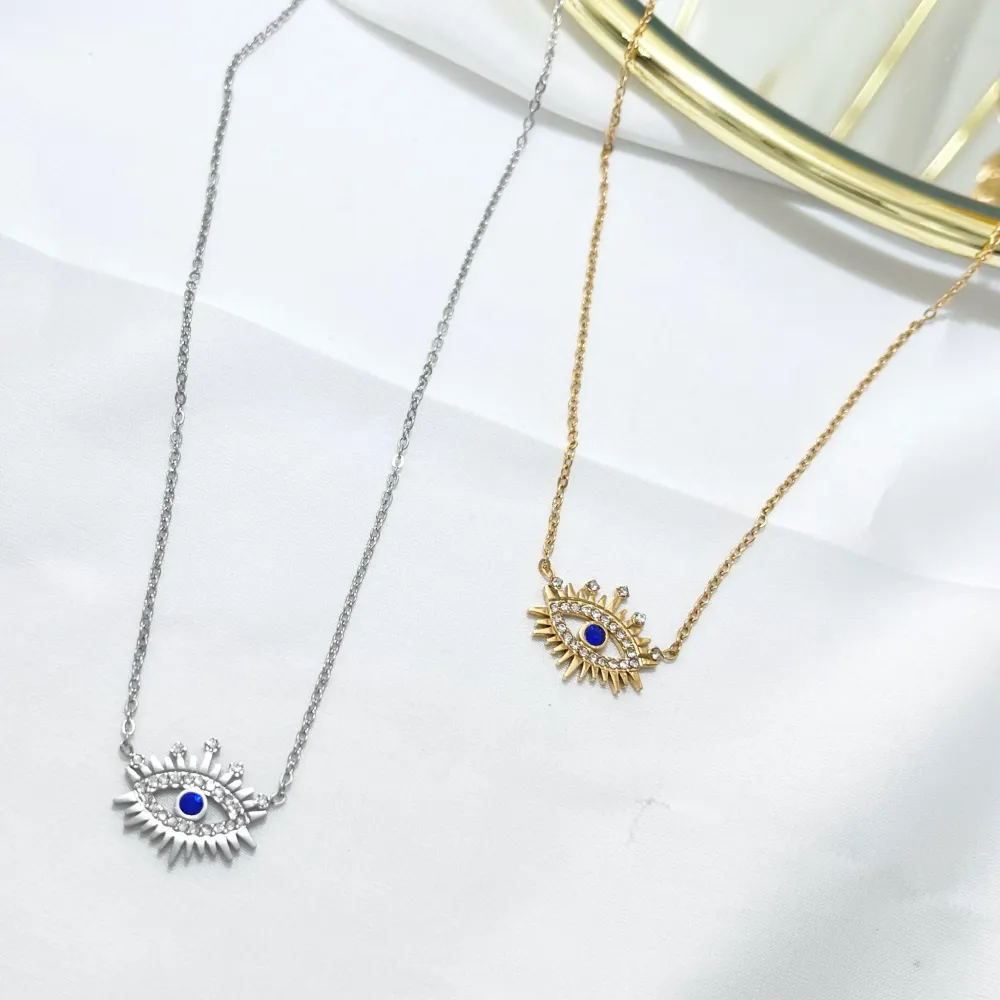 Occhi-Collana Corta in Acciaio - CAC-103-AA3980N