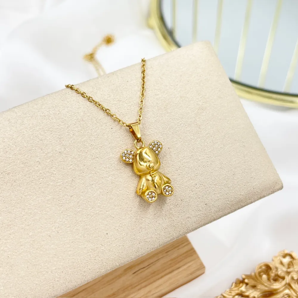 Orsetto -Collana Girocollo in Acciaio - CAC-103-AA4443N