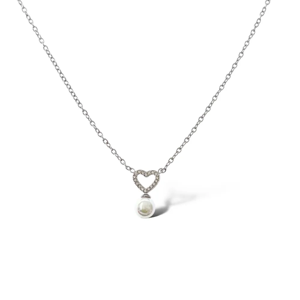 Rombo con Perla-Collana Girocollo in Acciaio - CAC-103-AA5052N