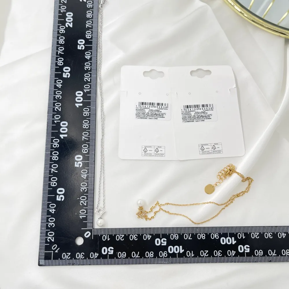 Rombo con Perla-Collana Girocollo in Acciaio - CAC-103-AA5053N