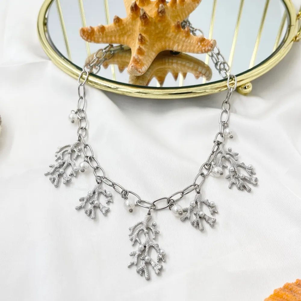 Corallo-Collana Corta in Acciaio - CAC-103-AA5073N