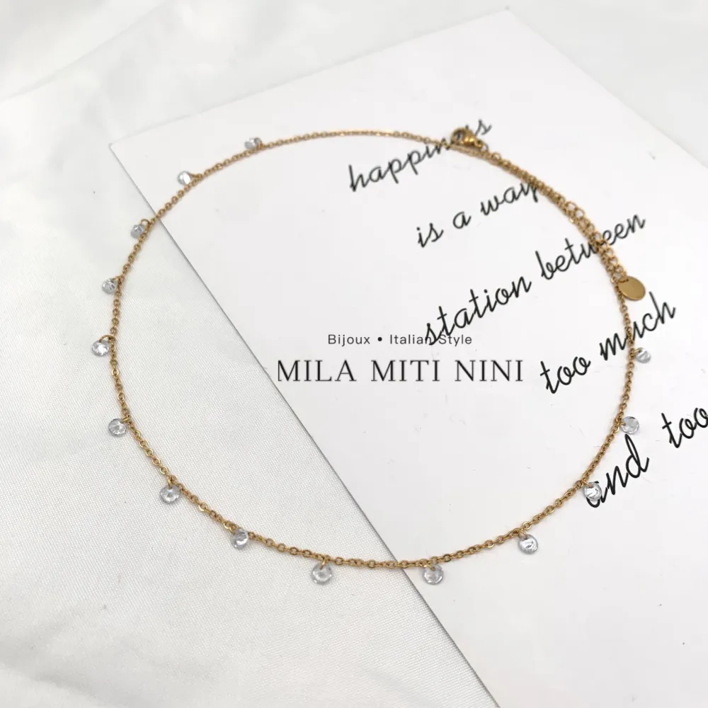 Punto Luce Zirconia-Collana Corta in Acciaio - CAC-103-AA62N