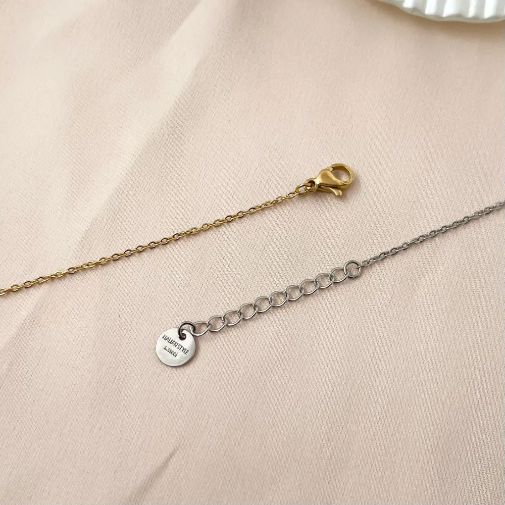 Mom Mamma-Collana Corta in Acciaio e Zirconia - CAC-103-AA953N